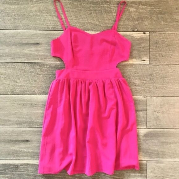 Forever 21 Barbiecore Side Cutout Strap Dress. - Picture 1 of 9